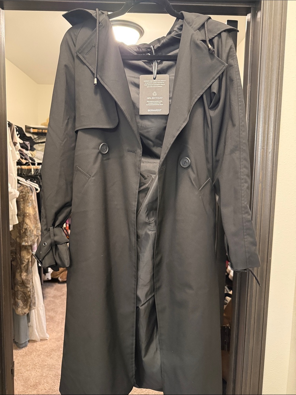 Bernardo Black womens Double-Breasted Trench Coat